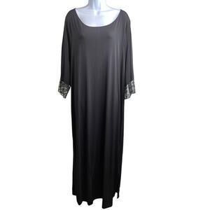 Ulla Popken Women's Black Relaxed Fit Maxi Dress Size 16/18 Minimalist Witchy